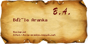 Bőle Aranka névjegykártya